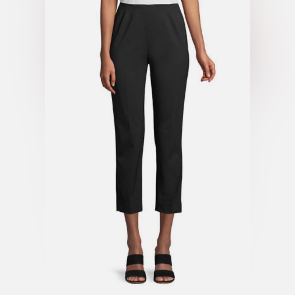 Lafayette 148 NY Stanton Cropped Pants Womens 6 Black Virgin Wool